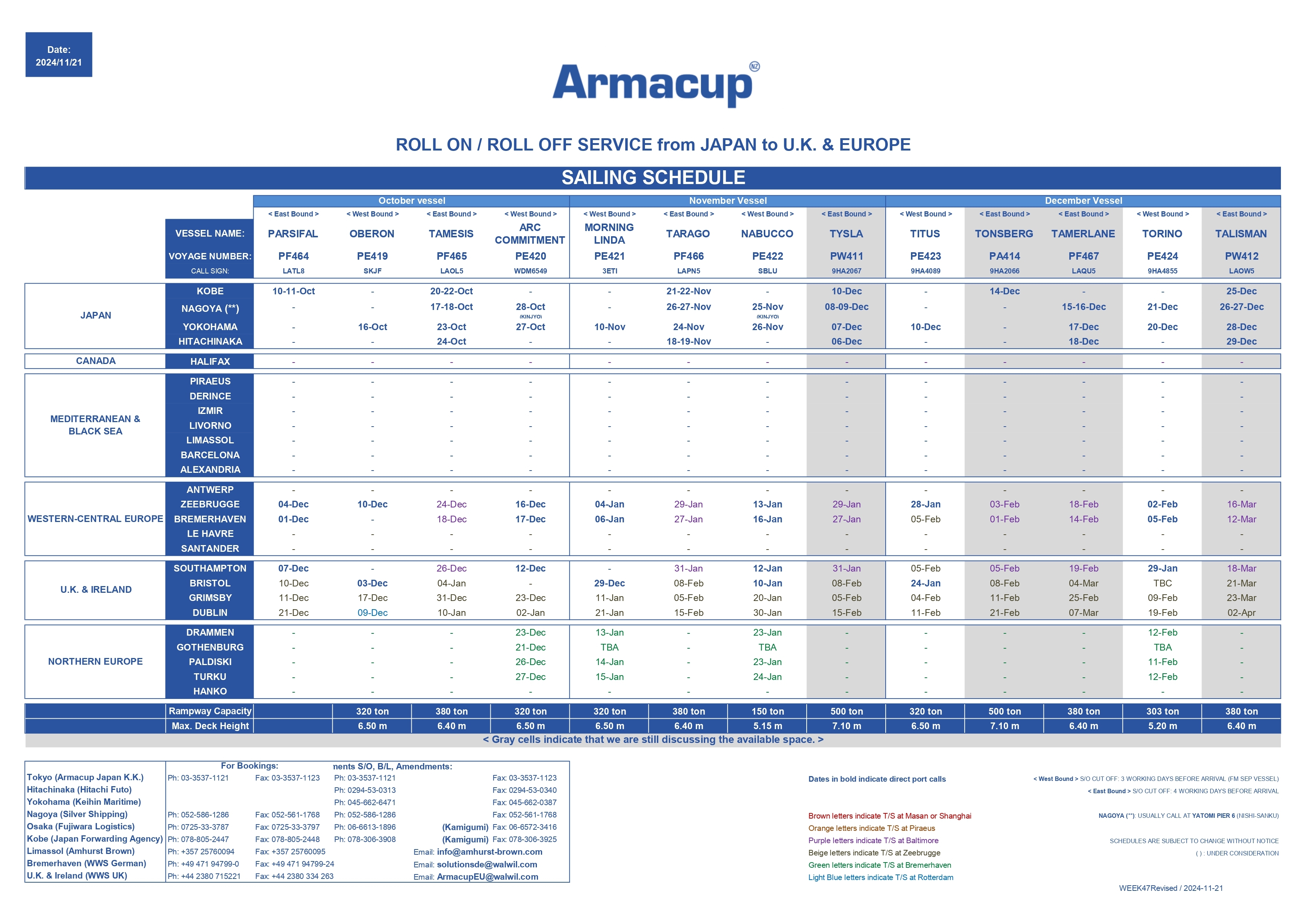 SailingScheduleEurope2024.11.21