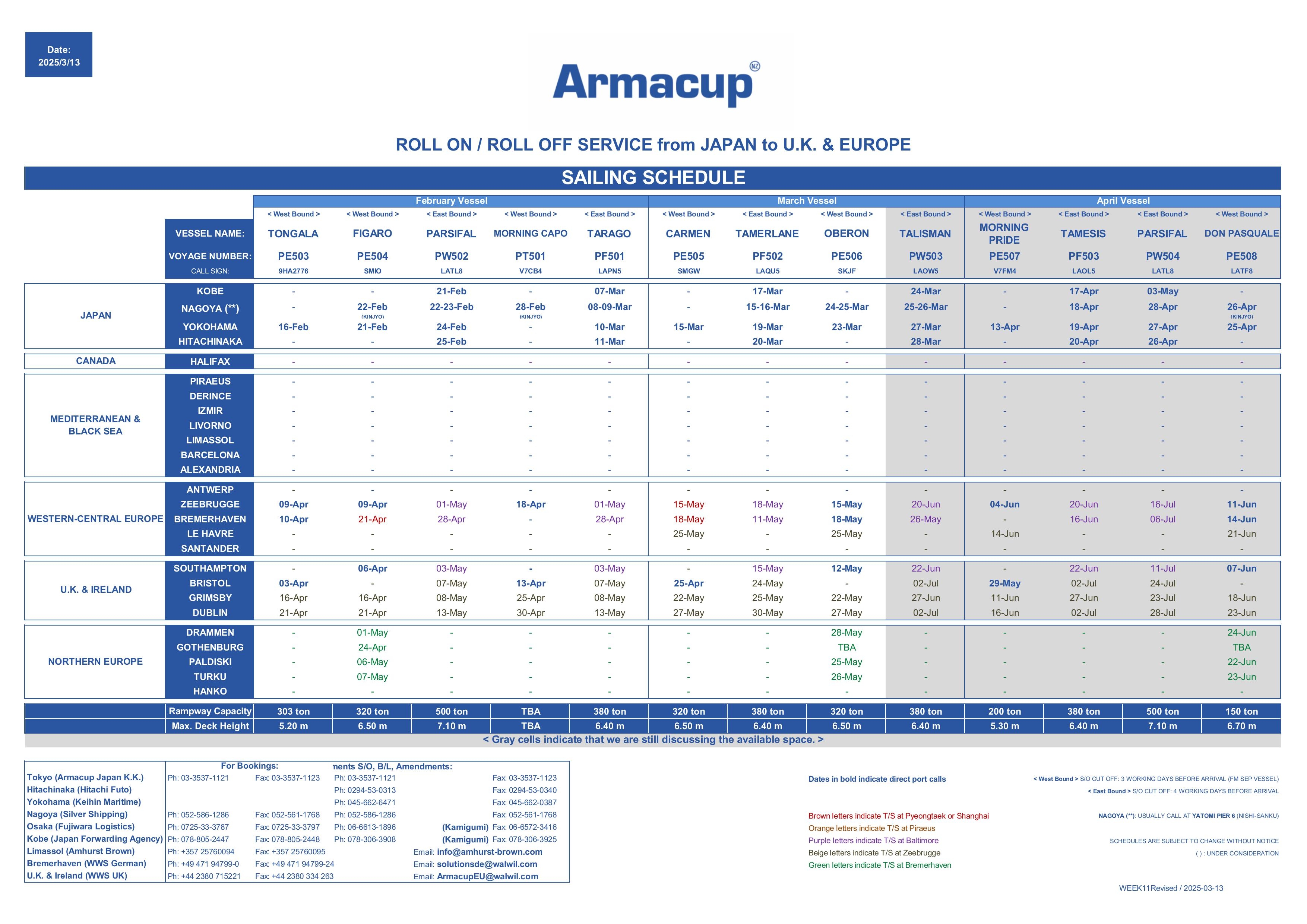 SailingScheduleEurope2025.03.13