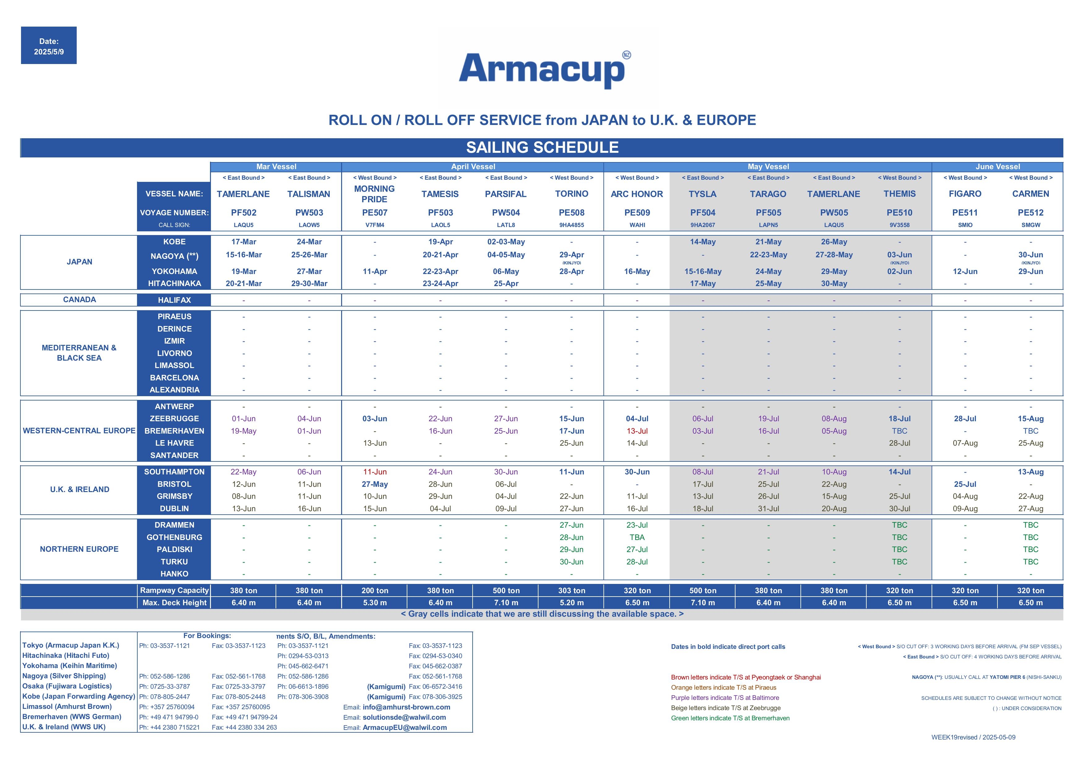 SailingScheduleEurope2025.05.09